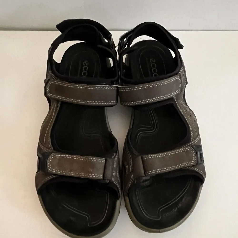 Ecco Yucatan Sandals Mens Shoes Brown Black Offroad Hiking Slingback EU 45 US 11